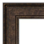 Specchio da parete rettangolare 34"x28" in bronzo, con cornice in polistirolo non smussata, stile moderno