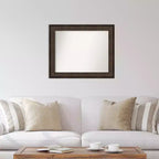 Specchio da parete rettangolare 34"x28" in bronzo, con cornice in polistirolo non smussata, stile moderno