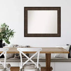 Specchio da parete rettangolare 34"x28" in bronzo, con cornice in polistirolo non smussata, stile moderno