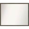 30" x 24" Non-Beveled Svelte Clay Gray Wood Bathroom Wall Mirror - Amanti Art