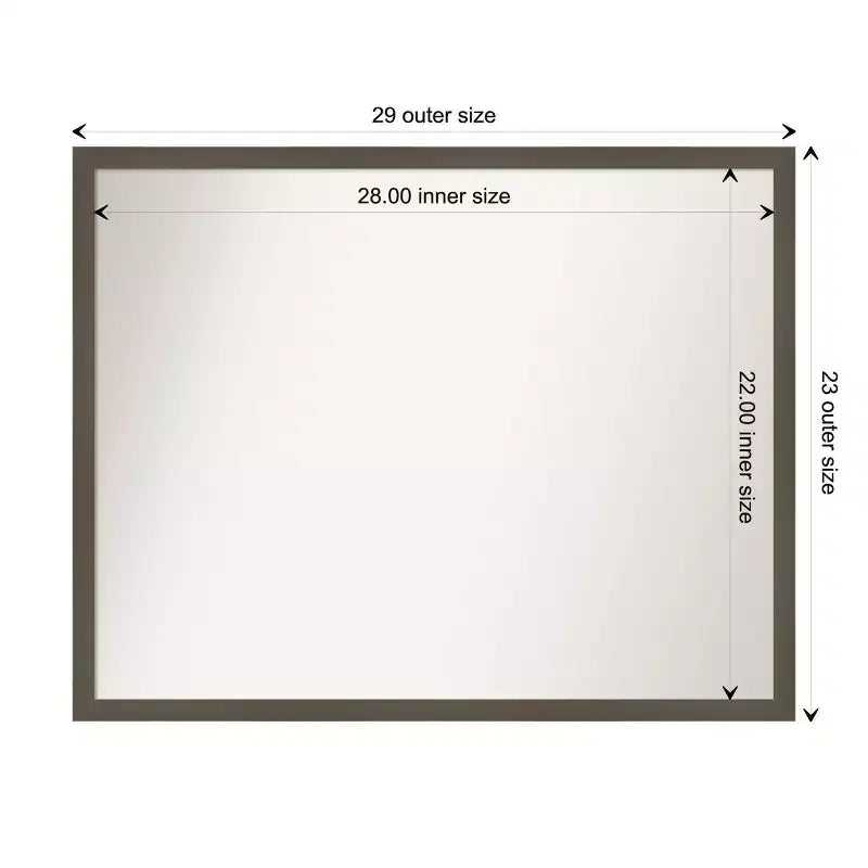 Specchio da parete per bagno Svelte grigio argilla non smussato 30" x 24"