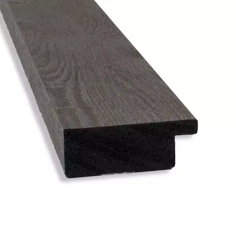 Specchio a figura intera per porta, stretto, 18" x 52", non smussato, rustico, effetto plancia, grigio