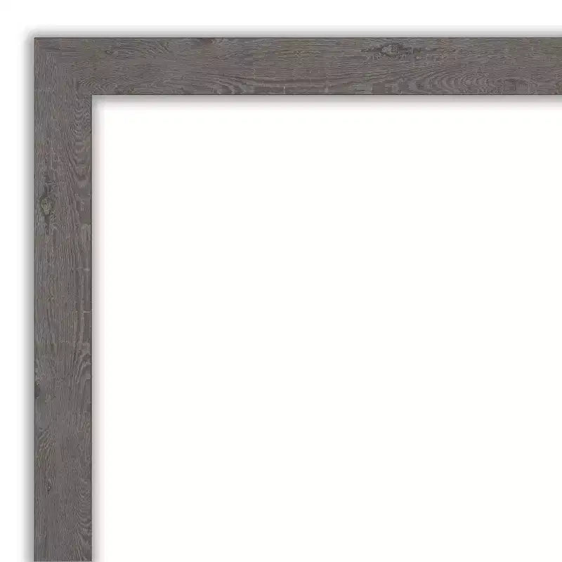 Specchio a figura intera per porta, stretto, 18" x 52", non smussato, rustico, effetto plancia, grigio