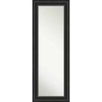 20"x54" Non-Beveled Ridge Black Full Length on The Door Mirror - Amanti Art: Over-the-Door, No Assembly Required
