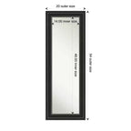 Specchio a figura intera nero 20"x54" con bordo non smussato da appendere alla porta -: Sopraporta, nessun assemblaggio richiesto