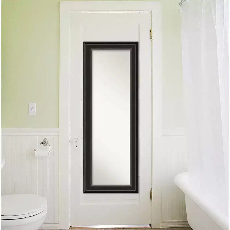Specchio a figura intera nero 20"x54" con bordo non smussato da appendere alla porta -: Sopraporta, nessun assemblaggio richiesto