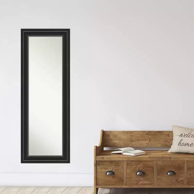 Specchio a figura intera nero 20"x54" con bordo non smussato da appendere alla porta -: Sopraporta, nessun assemblaggio richiesto