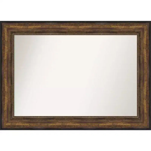 44" x 32" Non-Beveled Ballroom Bronze Wall Mirror - Amanti Art: Polystyrene Frame, Modern Decor