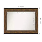 Specchio da parete in bronzo per sala da ballo senza smussatura da 112 x 81 cm -: Cornice in polistirene, arredamento moderno