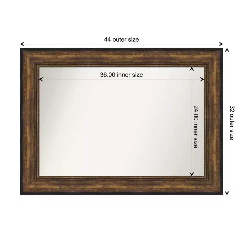 Specchio da parete in bronzo per sala da ballo senza smussatura da 112 x 81 cm -: Cornice in polistirene, arredamento moderno