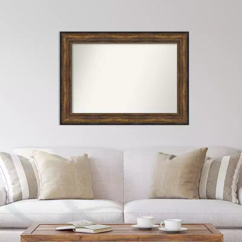 Specchio da parete in bronzo per sala da ballo senza smussatura da 112 x 81 cm -: Cornice in polistirene, arredamento moderno