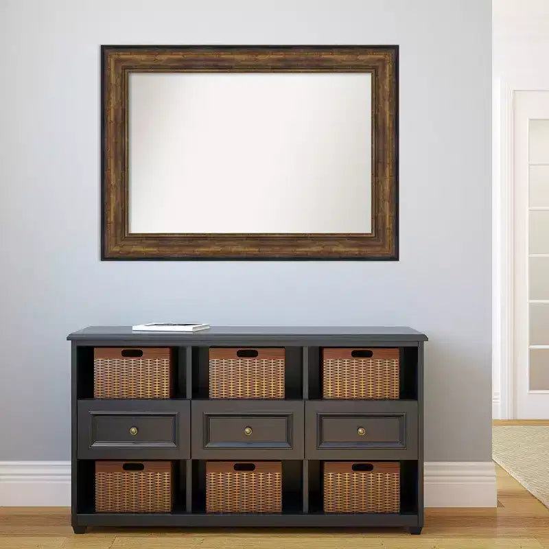 Specchio da parete in bronzo per sala da ballo senza smussatura da 112 x 81 cm -: Cornice in polistirene, arredamento moderno