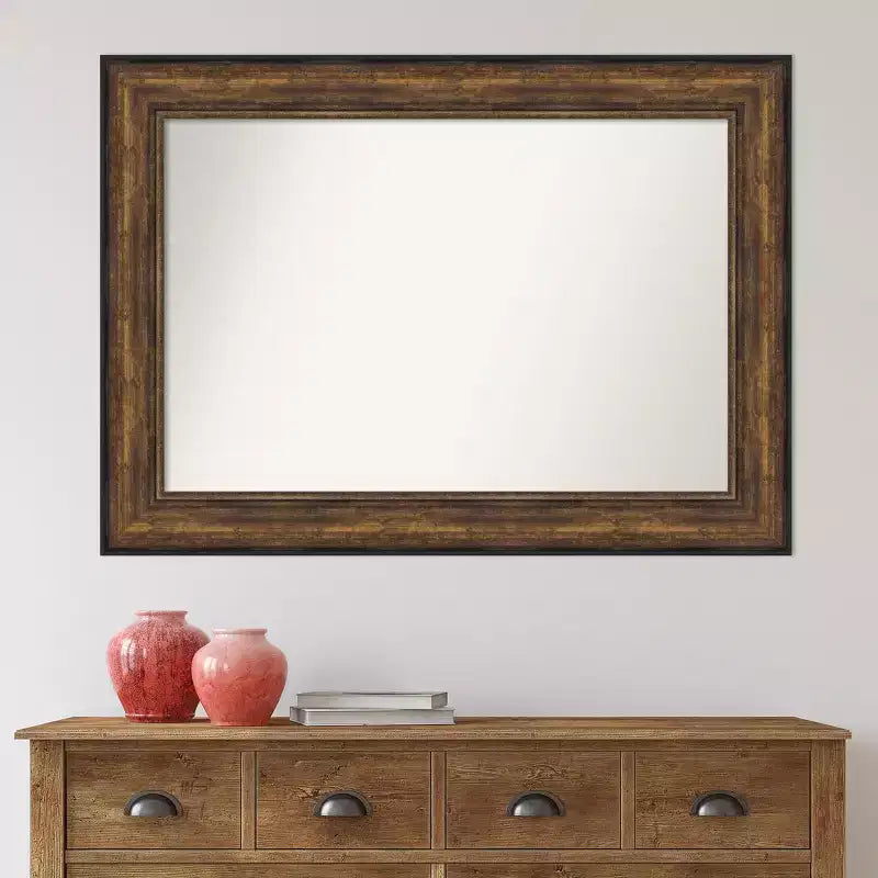 Specchio da parete in bronzo per sala da ballo senza smussatura da 112 x 81 cm -: Cornice in polistirene, arredamento moderno