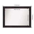 Specchio da parete espresso non smussato da 44"x33": Arredamento moderno, hardware di montaggio incluso