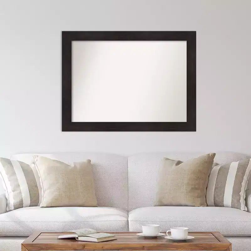 Specchio da parete espresso non smussato da 44"x33": Arredamento moderno, hardware di montaggio incluso