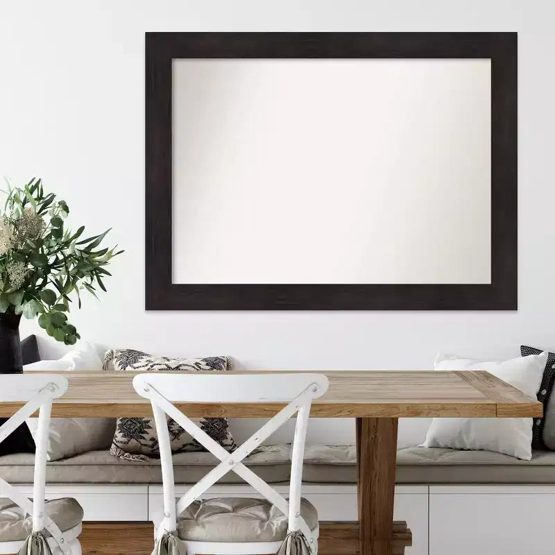 Specchio da parete espresso non smussato da 44"x33": Arredamento moderno, hardware di montaggio incluso