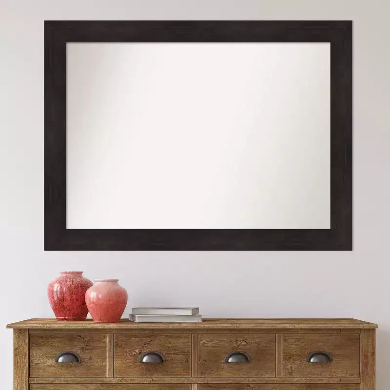 Specchio da parete espresso non smussato da 44"x33": Arredamento moderno, hardware di montaggio incluso