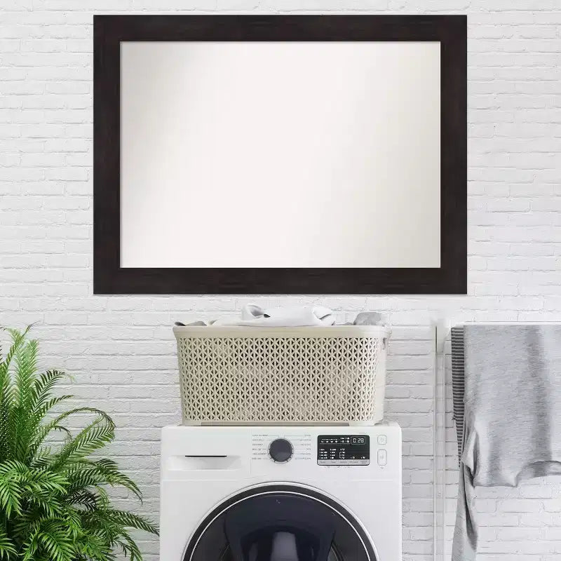 Specchio da parete espresso non smussato da 44"x33": Arredamento moderno, hardware di montaggio incluso