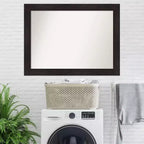 Specchio da parete espresso non smussato da 44"x33": Arredamento moderno, hardware di montaggio incluso