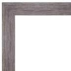 Specchio da parete rettangolare moderno 32" x 26" senza smussatura Pinstripe Plank Gray Narrow per bagno: Cornice in polistirene, da parete