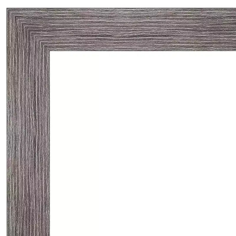 Specchio da parete rettangolare moderno 32" x 26" senza smussatura Pinstripe Plank Gray Narrow per bagno: Cornice in polistirene, da parete