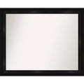32" x 26" Non-Beveled Grand Black Narrow Wall Mirror - Amanti Art