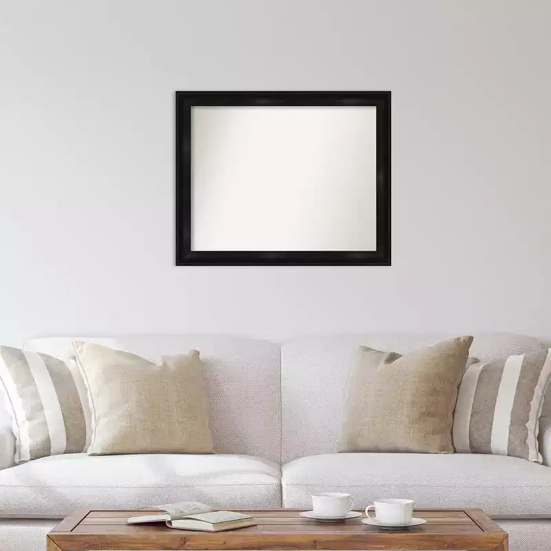 Specchio da parete nero stretto Grand non smussato 32" x 26"