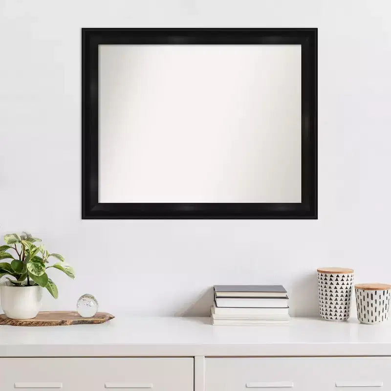 Specchio da parete nero stretto Grand non smussato 32" x 26"