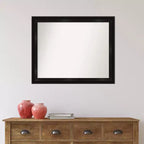 Specchio da parete nero stretto Grand non smussato 32" x 26"