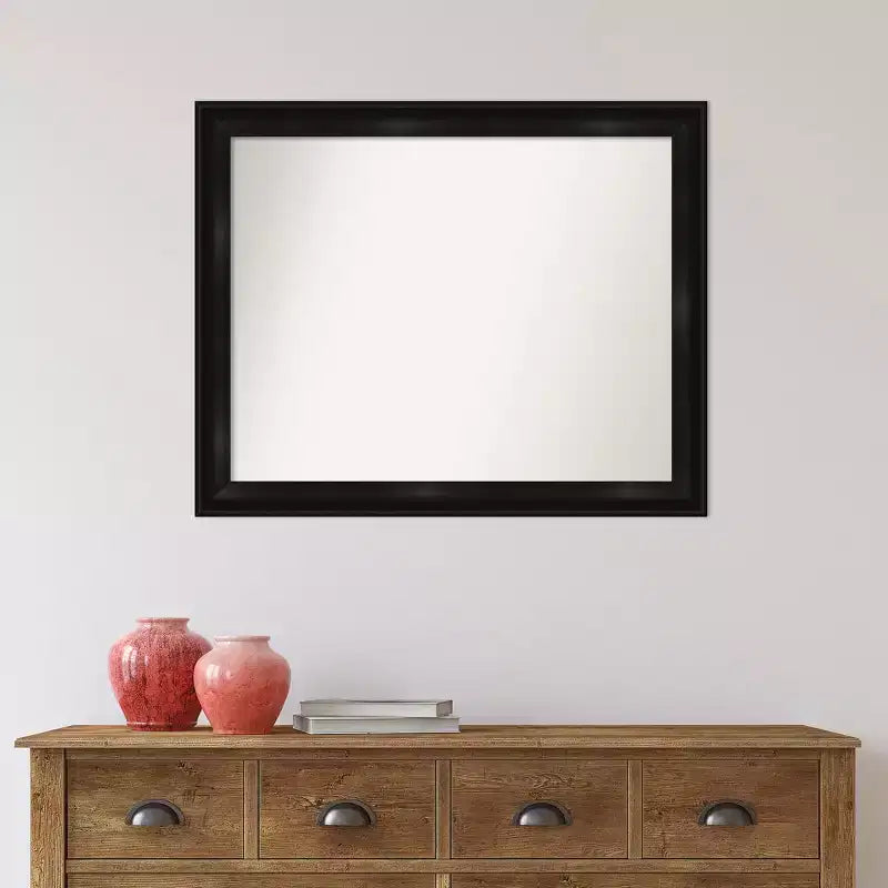 Specchio da parete nero stretto Grand non smussato 32" x 26"