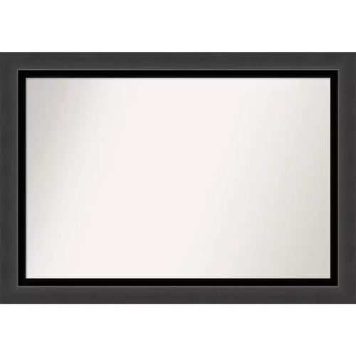 41" x 29" Non-Beveled Tuxedo Black Bathroom Wall Mirror - Amanti Art: Modern Rectangle, Polystyrene Frame, Wall Mounted