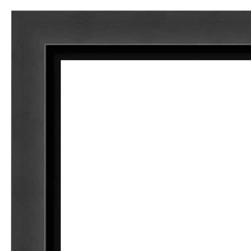 Specchio da parete per bagno nero tuxedo non smussato 41" x 29" -: rettangolare moderno, cornice in polistirene, a parete