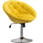 Poltrona girevole accentuale con schienale trapuntato e rivestimento in velluto Noas di Roundhill Furniture, gialla