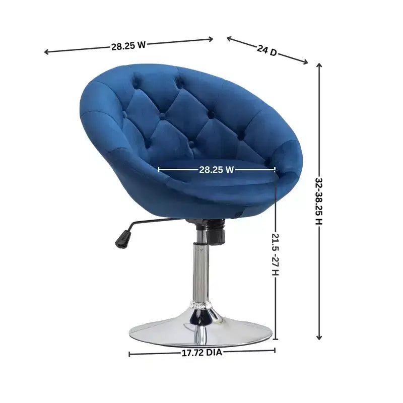 Poltrona girevole accentuale con schienale trapuntato e rivestimento in velluto Noas di Roundhill Furniture, gialla