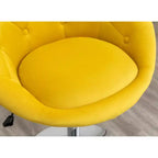 Poltrona girevole accentuale con schienale trapuntato e rivestimento in velluto Noas di Roundhill Furniture, gialla