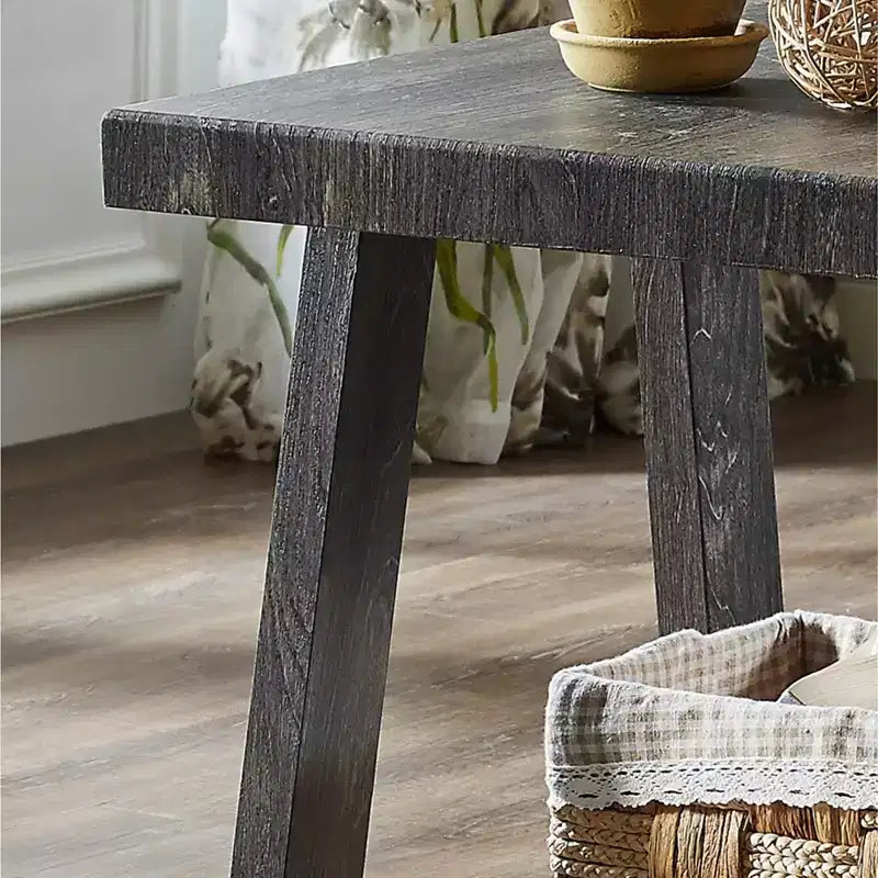 Tavolino finale con ripiano Roundhill Furniture Athens Contemporary in legno replicato con finitura color antracite