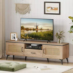 Mobile porta TV Boho per TV da 65 pollici, mobile TV moderno con cassetto e 2 scomparti