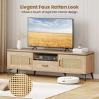 Mobile porta TV Boho per TV da 65 pollici, mobile TV moderno con cassetto e 2 scomparti