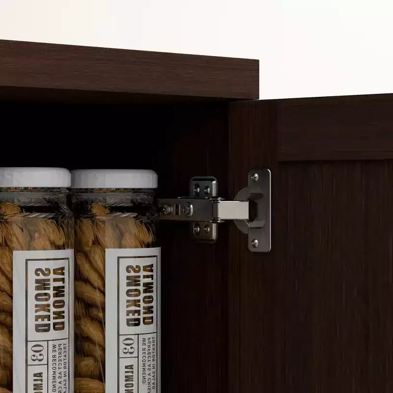 Dispensa da Cucina, Armadio a Colonna Indipendente a 5 Ripiani con 2 Scaffali Regolabili per Sala da Pranzo, Soggiorno