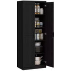 HOMCOM Kitchen Pantry, Freestanding 5-tier Storage Cabinet with 2 Adjustable Shelves for Dining Room, Living Room