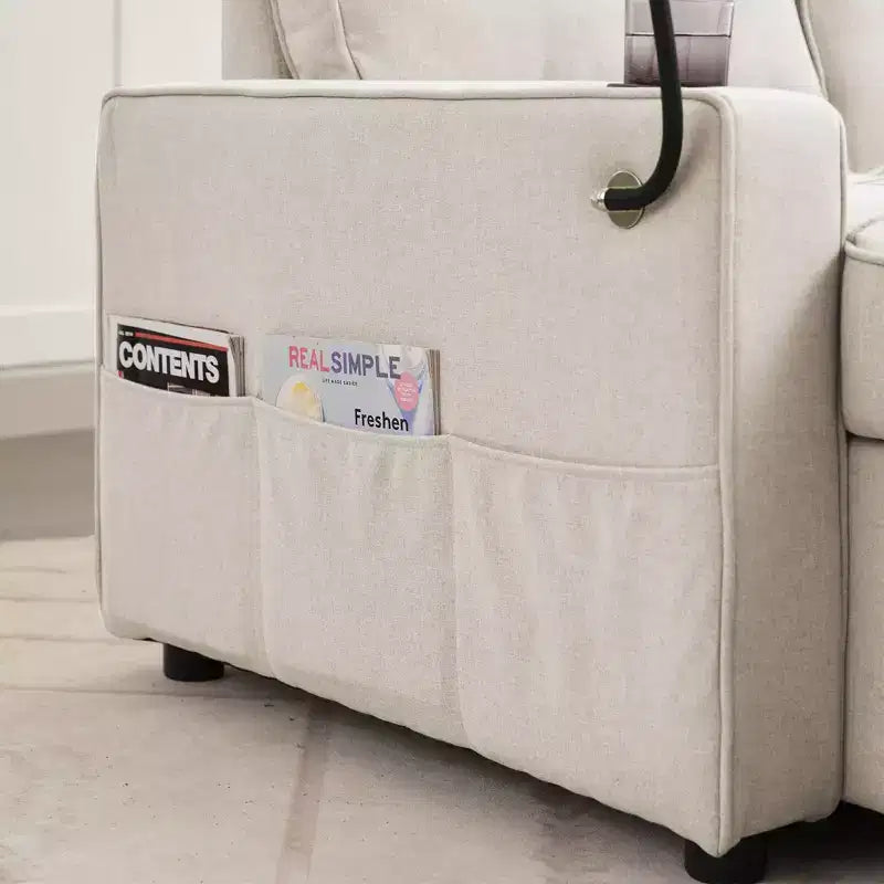 Divano a L convertibile HYLEORY con letto estraibile, divano letto con chaise longue reversibile per soggiorno, appartamento, camera da letto, ufficio
