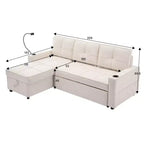 Divano a L convertibile HYLEORY con letto estraibile, divano letto con chaise longue reversibile per soggiorno, appartamento, camera da letto, ufficio