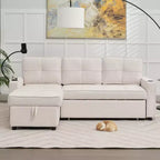 Divano a L convertibile HYLEORY con letto estraibile, divano letto con chaise longue reversibile per soggiorno, appartamento, camera da letto, ufficio