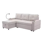 Divano a L convertibile HYLEORY con letto estraibile, divano letto con chaise longue reversibile per soggiorno, appartamento, camera da letto, ufficio