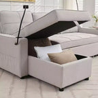 Divano a L convertibile HYLEORY con letto estraibile, divano letto con chaise longue reversibile per soggiorno, appartamento, camera da letto, ufficio