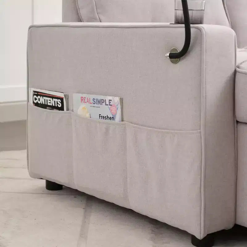 Divano a L convertibile HYLEORY con letto estraibile, divano letto con chaise longue reversibile per soggiorno, appartamento, camera da letto, ufficio