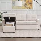 Divano a L convertibile HYLEORY con letto estraibile, divano letto con chaise longue reversibile per soggiorno, appartamento, camera da letto, ufficio