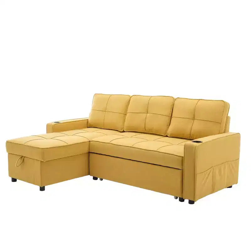 Divano a L convertibile HYLEORY con letto estraibile, divano letto con chaise longue reversibile per soggiorno, appartamento, camera da letto, ufficio