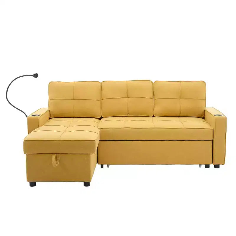 Divano a L convertibile HYLEORY con letto estraibile, divano letto con chaise longue reversibile per soggiorno, appartamento, camera da letto, ufficio