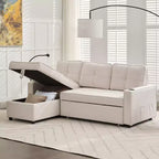 Divano a L convertibile HYLEORY con letto estraibile, divano letto con chaise longue reversibile per soggiorno, appartamento, camera da letto, ufficio